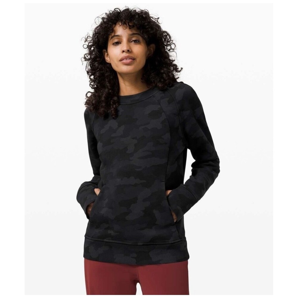 Lululemon Scuba Crew Heritage 365 Camo Pullover Stretch French Terry Deep Coal 8